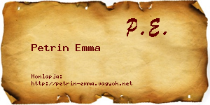 Petrin Emma névjegykártya