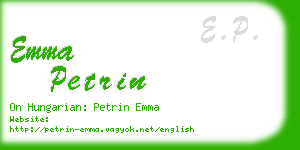 emma petrin business card